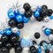 Blue Silver Black Balloon Arch Kit,Balloon Garland with Blue Confetti Star Foil Balloons for Graduation Baby Shower Birthday Anniversary Retirement Party Decorations